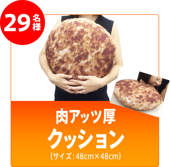 29名様 肉アッツ厚クッション(サイズ：48cm x 48cm)